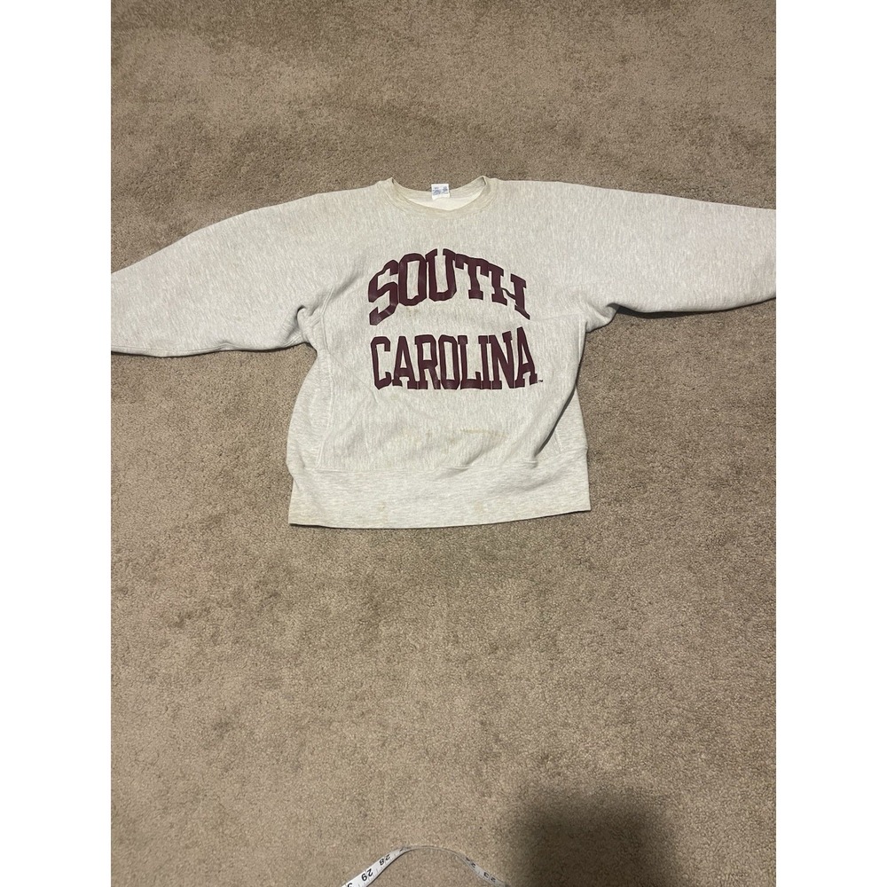 VTG Champions Reverse Weave Grey Sweater South Carolina Size Medium